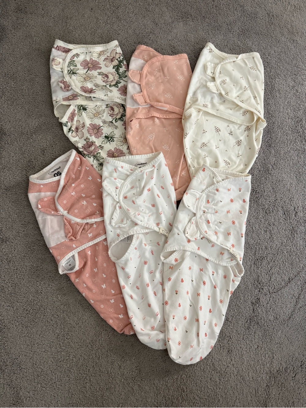 Baby Swaddle Sleep Sacks - Soft Pink & Cream Pack